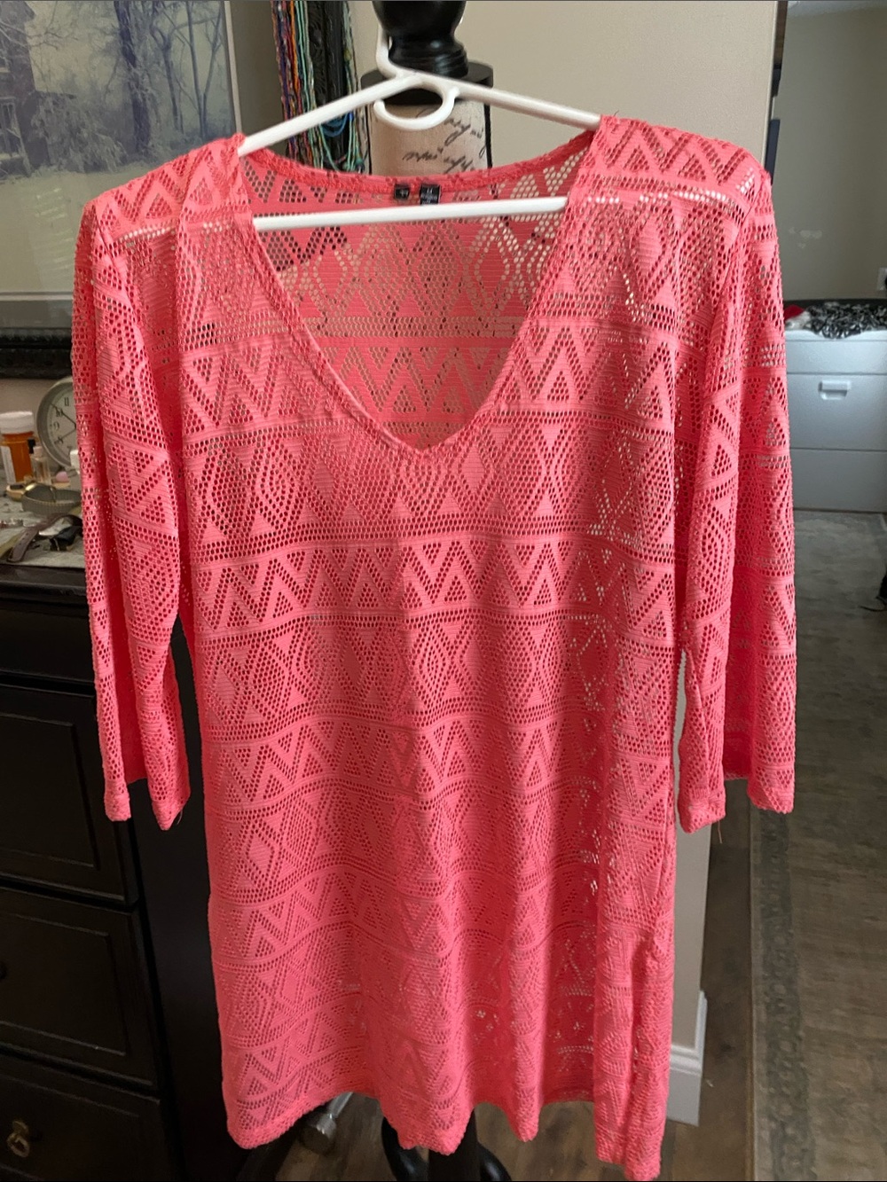 Women’s Crochet Swim Coverup - Pink